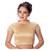 Gold High Neck Short Sleeves Padded Back Open Full Zipper Readymade Saree Blouse