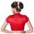Red High Neck Short Sleeves Padded Back Open Full Zipper Readymade Saree Blouse