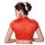 Rust High Neck Short Sleeves Padded Back Open Full Zipper Readymade Saree Blouse