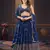 Blue Embroidered work Faux Georgette Fabric wedding Lehenga Choli with Dupatta.