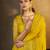 Mustard satin silk solid saree with unstitched blouse piece