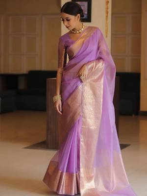 Wine Plain Organza Designer All-Seasons-Sarees  With Blouse 3