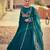 Dark teal colour premium silk embroidered designer dress