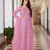 Rose pink colour net embroidered semi stitched anarkali suit