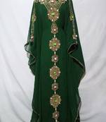 Green Zari & Hand work Georgette Morocco style Kaftan wedding wear