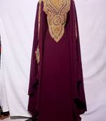 Brown Zari & Hand work Georgette Morocco style Farasha wedding wear