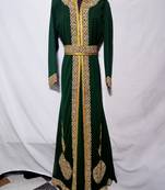 Bottle-Green  Zari & Zari work Georgette Kaftan Party Dress