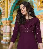 NEW DESIGN FANCY RAYON MIRROR WORK KURTI FOR GIRL OR WOMEN