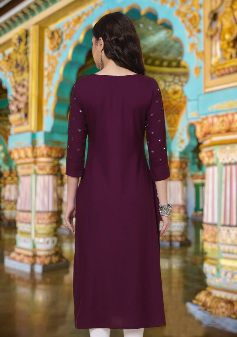 NEW DESIGN FANCY RAYON MIRROR WORK KURTI FOR GIRL OR WOMEN