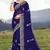 Women'S Navy Blue Glitter Coding embroidered Georgette Saree With Blouse Piece By Manu Fashion Era