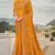 Mustard Zari Embroidered Stone Border Georgette Party Wear Saree With Blouse Piece