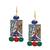 Warli painting faces pendant with multicolor and cotton bead adjustable thread necklace set for women and girls