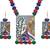 Warli painting faces pendant with multicolor and cotton bead adjustable thread necklace set for women and girls
