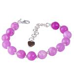   western wear10 mm navy blue onyx beaded silver plated bracelet with adjustable loops for women & girls