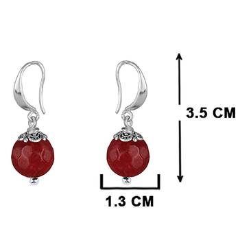   combo of semi-precious reiki gemstone onyx beaded bracelet and earrings silver plated for women and girls 3