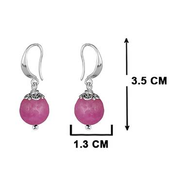   combo of semi-precious reiki gemstone onyx beaded bracelet and earrings silver plated for women and girls 2