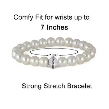   combo of semi-precious reiki gemstone onyx beaded bracelet and earrings silver plated for women and girls 2