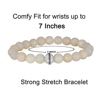   combo of semi-precious reiki gemstone onyx beaded bracelet and earrings silver plated for women and girls 2