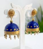 Quilled jhumkas with resin stud earrings4