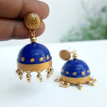 Quilled jhumkas with resin stud earrings4 2