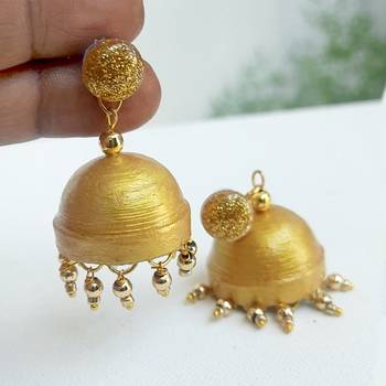 Quilled jhumkas with resin stud earrings6 2
