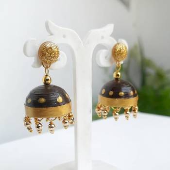 Quilled jhumkas with resin stud earrings7 1