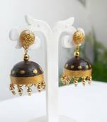 Quilled jhumkas with resin stud earrings7