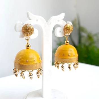 Quilled jhumkas with resin stud earrings8 1