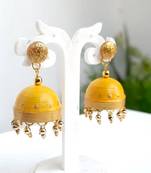 Quilled jhumkas with resin stud earrings8