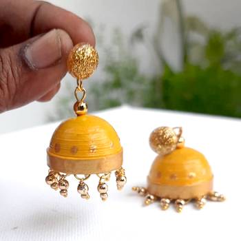 Quilled jhumkas with resin stud earrings8 2