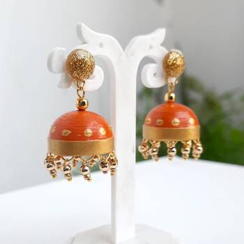Quilled jhumkas with resin stud earrings9 1