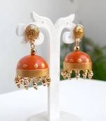 Quilled jhumkas with resin stud earrings9