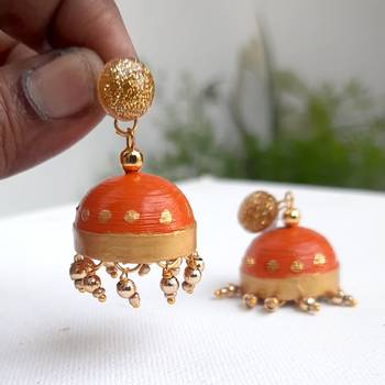 Quilled jhumkas with resin stud earrings9 2