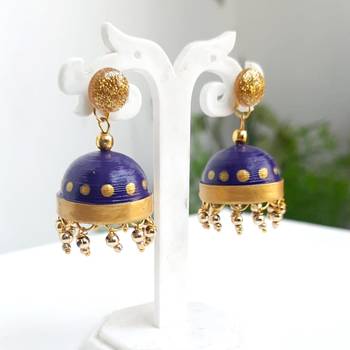 Quilled jhumkas with resin stud earrings10 1