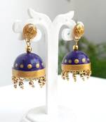 Quilled jhumkas with resin stud earrings10