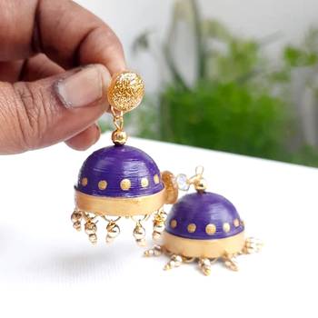 Quilled jhumkas with resin stud earrings10 2