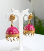 Quilled jhumkas with resin stud earrings11