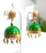 Quilled jhumkas with resin stud earrings12