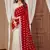 Manu Fashion Georgette Stone Work Embroidered Red And White Saree