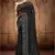 Black Heavy Zari Resham Stone Embroidered Net Wedding Saree With Blouse Piece