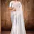 White Heavy Zari Resham Stone Embroidered Net Wedding Saree With Blouse Piece
