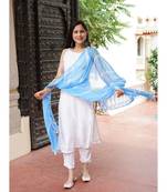 Moon White Ethnic & Designer Jaipuri Kurti Set (3 Pcs Set)