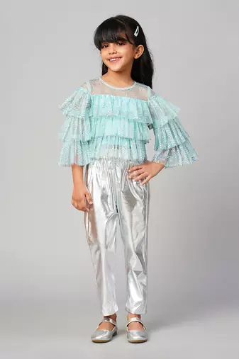 Blue polyester co-ord set