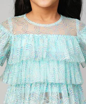 Blue polyester co-ord set 4