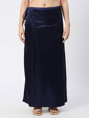 Neckbook Satin Navy Blue Color Petticoat 1