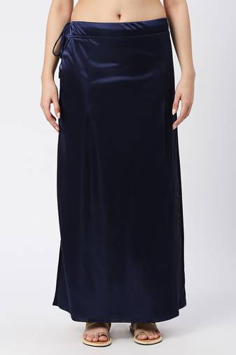 Neckbook Satin Navy Blue Color Petticoat