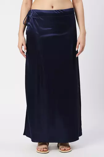 Neckbook Satin Navy Blue Color Petticoat
