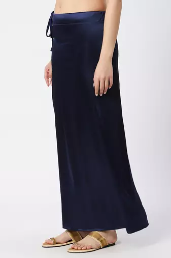 Neckbook Satin Navy Blue Color Petticoat