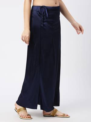 Neckbook Satin Navy Blue Color Petticoat 3