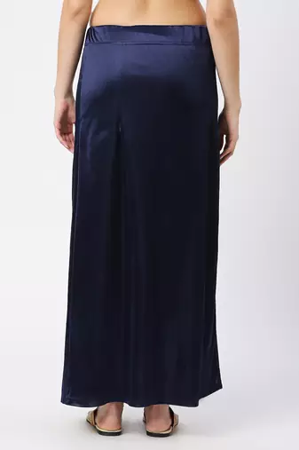 Neckbook Satin Navy Blue Color Petticoat